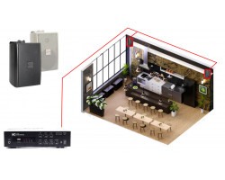 Акустическая система для кофейни 2 настенных динамика BOSCH